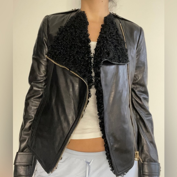 Burberry black leather jacket - Picture 4 of 9